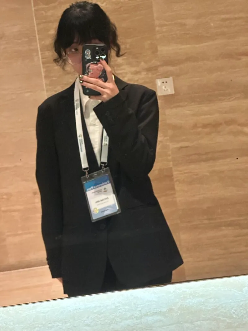 Getting ready, with my conference pass