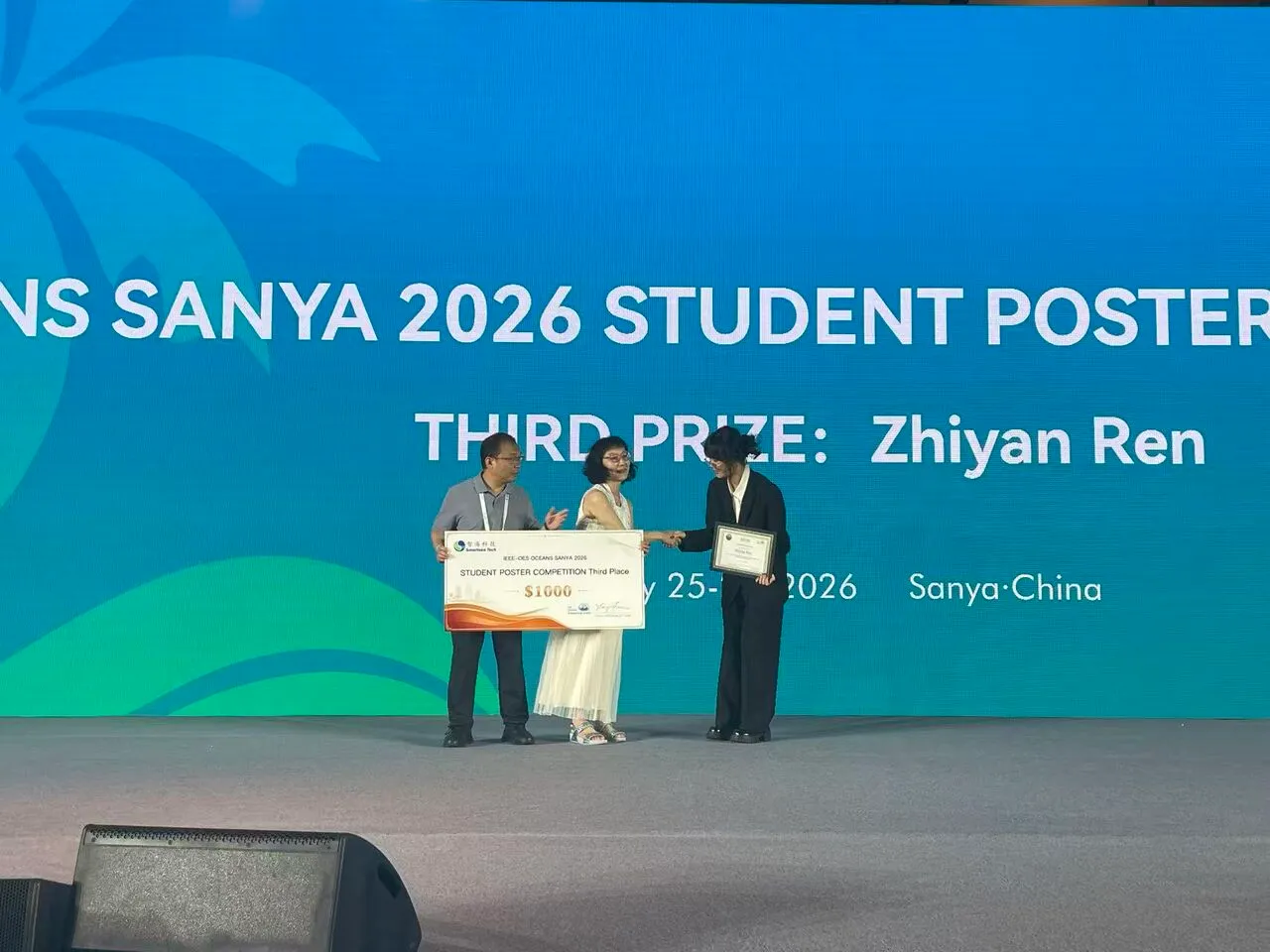 Receiving the Third Prize at OCEANS 2026 Sanya